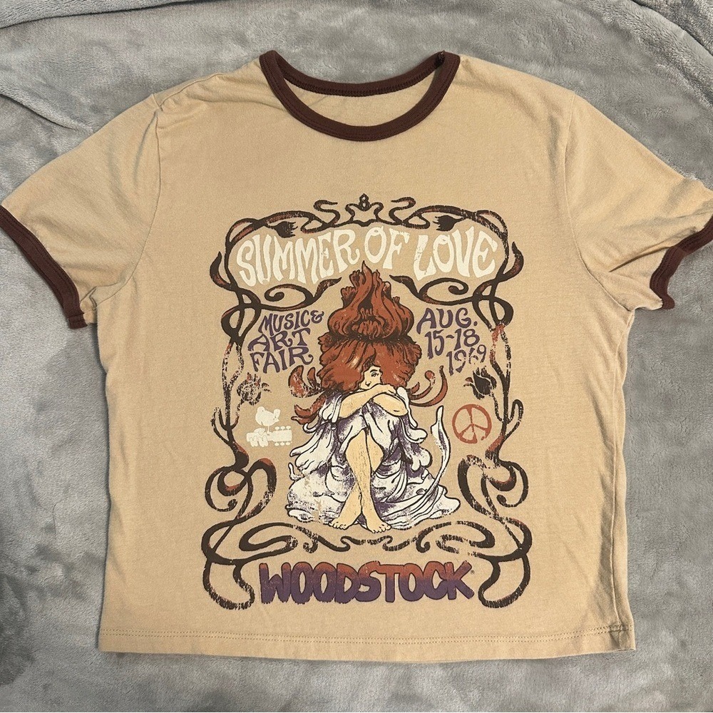 Woodstock Lady Of Summer Juniors Ringer T-shirt small